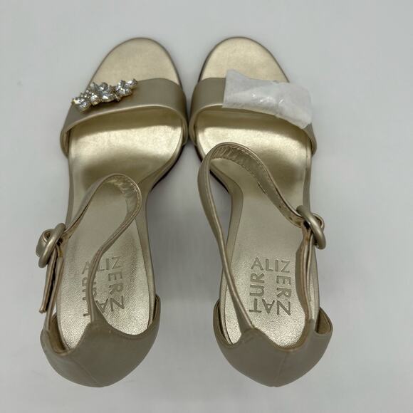 Naturalizer Kinsey Rhinestone Open Toe Ankle Strap Heel Womens Size 9 Wedding - Picture 8 of 13